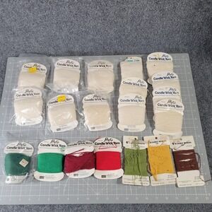 Vintage Lily Candle Wick Cotton Thread 3 Ply Mixed Lot Natural Red Green Craft